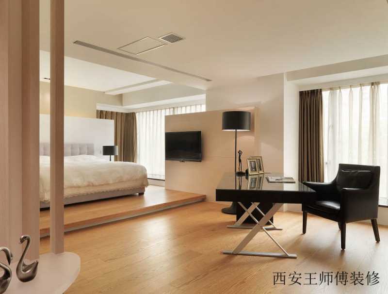简约日式设计 卧室书房隔断装修图