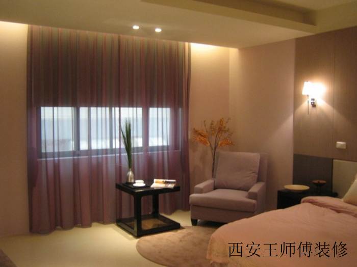 成熟现代卧室窗帘效果图
