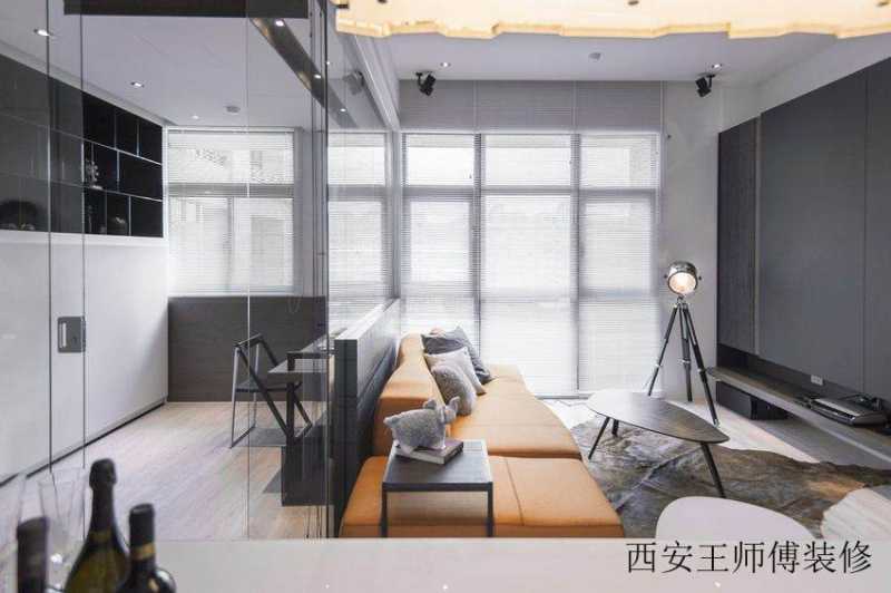 潮流现代客厅书房玻璃隔断图