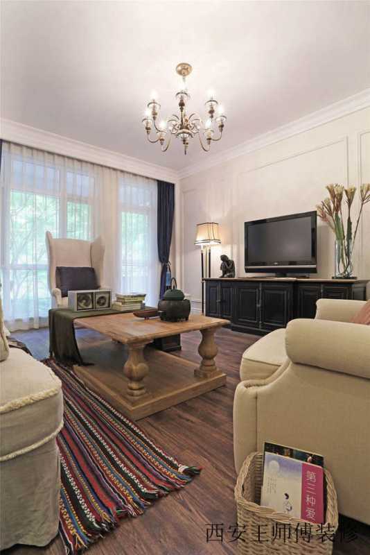 简约美式风格二居客厅装饰效果图