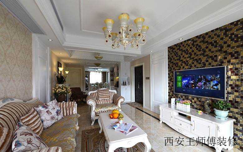 现代小资情调简欧风格二居客厅装修设计图