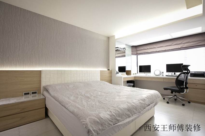 现代简约卧室转角书桌台设计