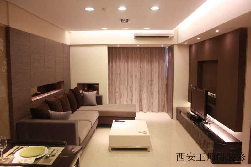 咖啡色现代客厅装修效果图