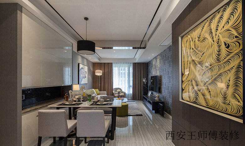 素雅别致现代装饰风格二居室内装修案例图