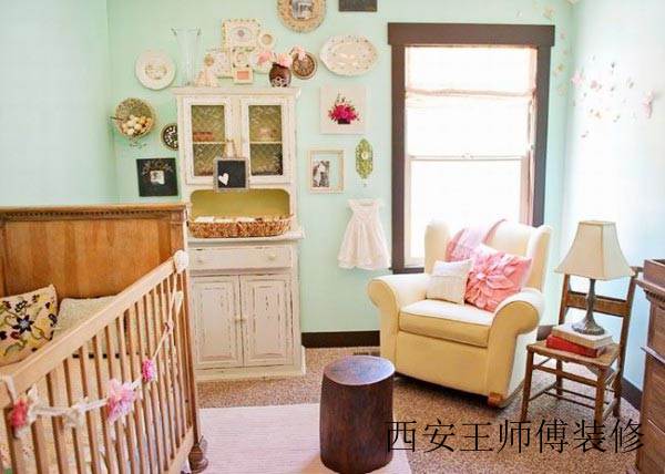 清新田园婴儿房局部效果图