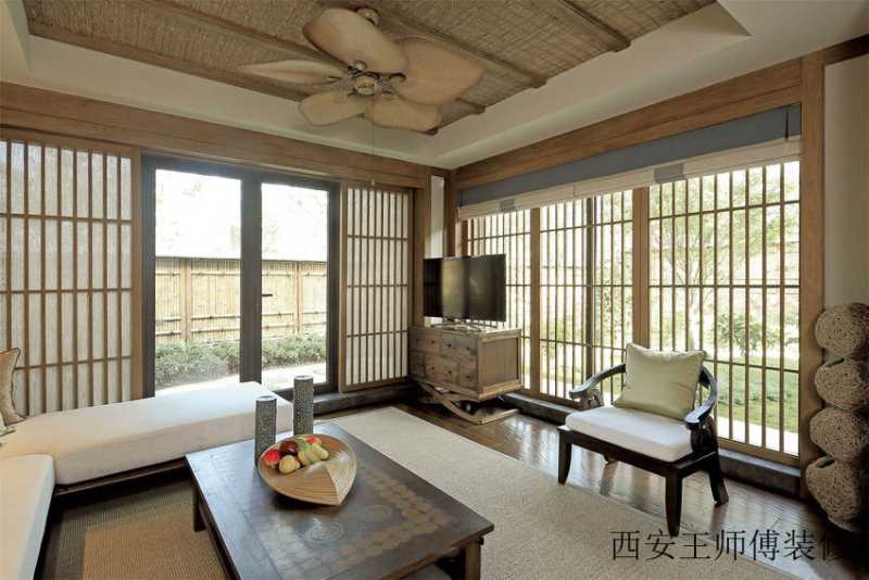 和风原木日式风格客厅装修设计图