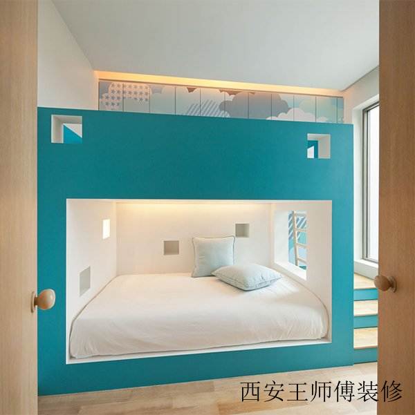 简约实木儿童房个性床装饰