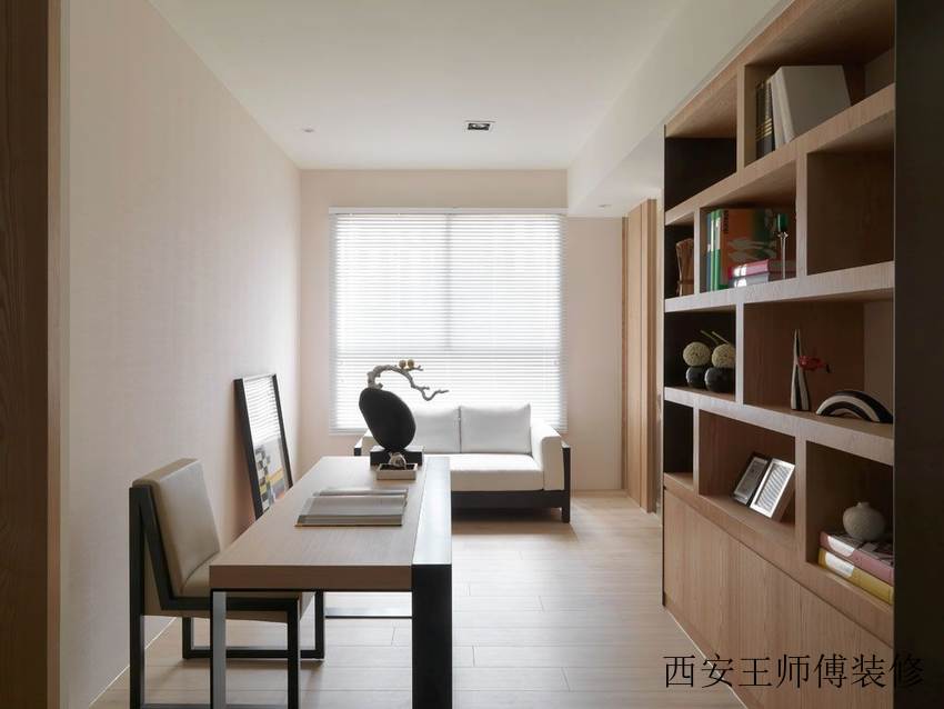 现代日式风书房装修效果图