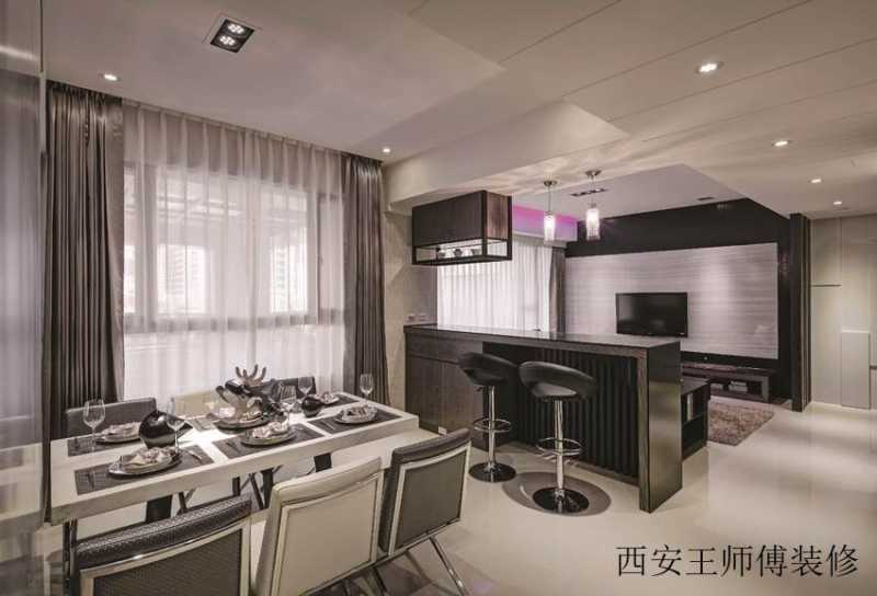 现代家居餐客厅隔断效果图