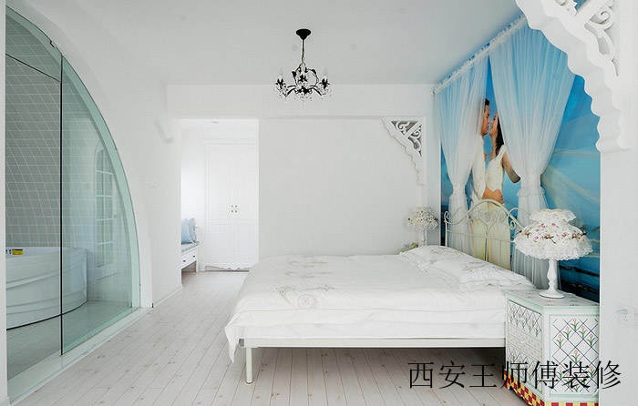 清新简约地中海风情卧室效果图