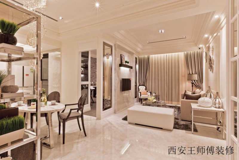 裸色系现代公寓客厅效果图