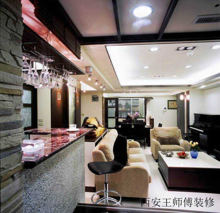 时尚北欧风家居吧台装饰图