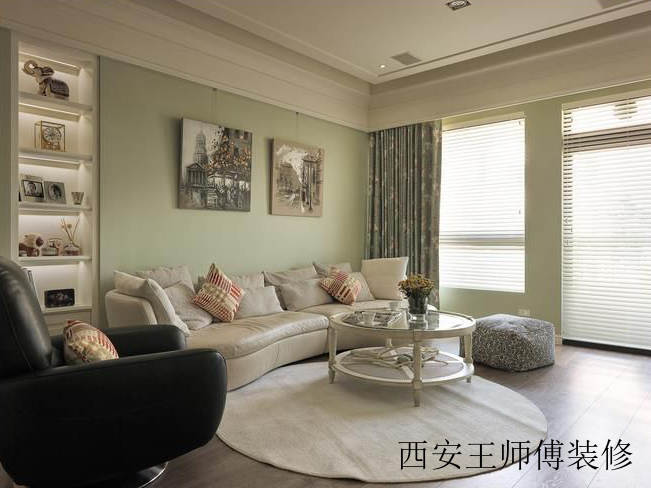 简约清新现代家装客厅设计装修效果图