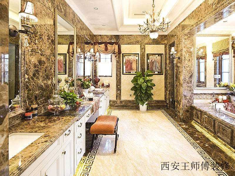 经典华丽复古欧式别墅卫生间装饰效果图