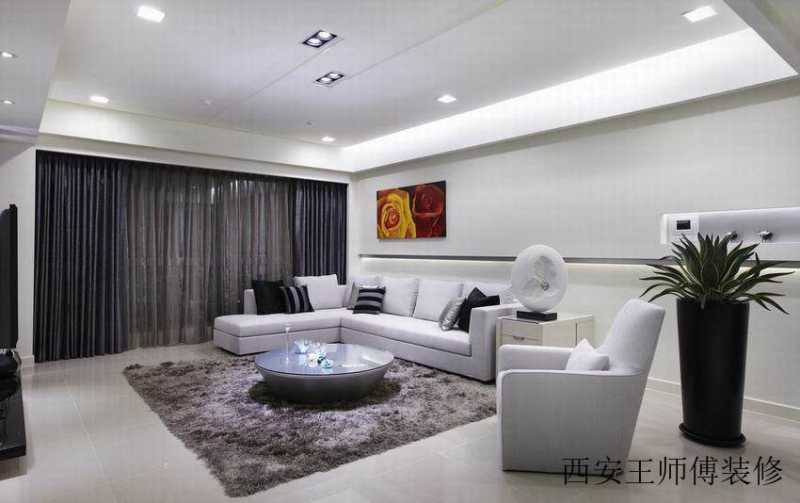 简洁现代客厅软装效果图