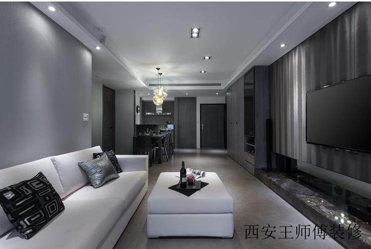 时尚现代灰色系 两居家装效果图