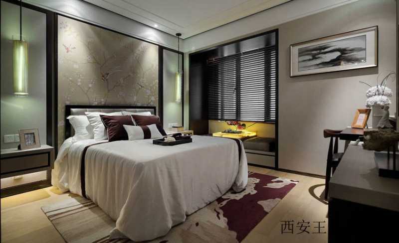 时尚摩登现代中式卧室设计装修效果图