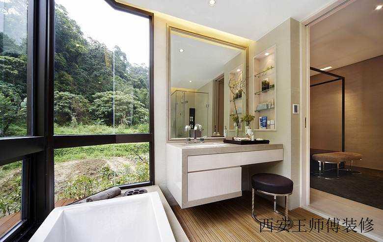 简约现代卫生间落地窗设计