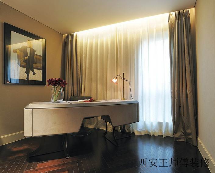 温馨现代家装书房窗帘装饰效果图