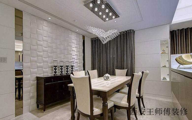 白色简约现代设计餐厅装修效果图