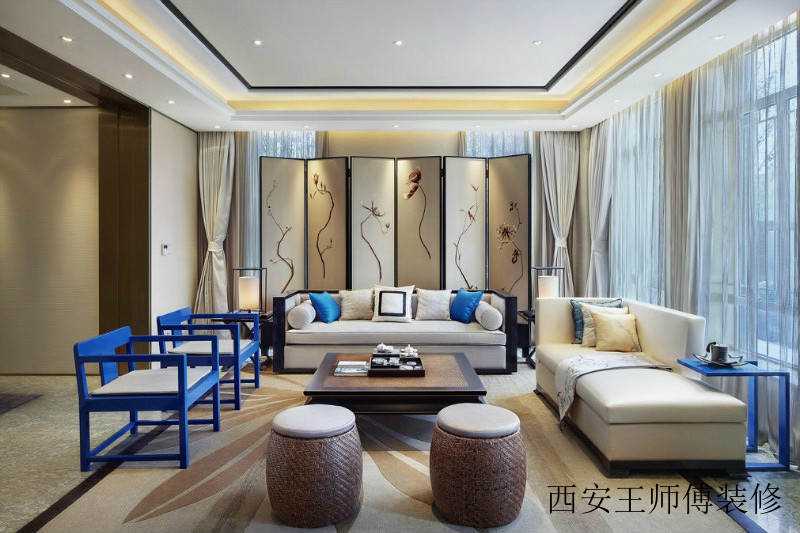 时尚雅致中式风格客厅屏风装饰效果图