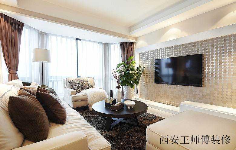 温馨别致简约二居客厅电视背景墙装饰效果图