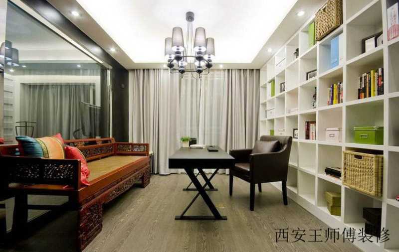 复古时尚混搭书房设计效果图欣赏