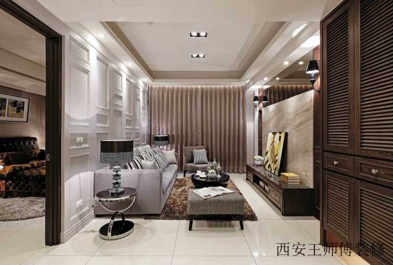 现代简约三居客厅家装效果图