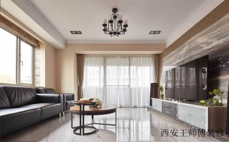 素色简约现代客厅装修效果图