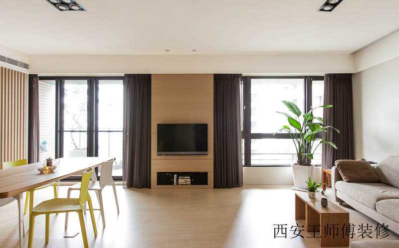 家庭客餐厅一体现代简约设计装修图