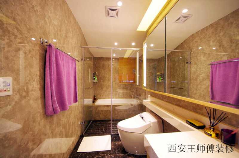 现代大理石欧式卫生间玻璃隔断设计