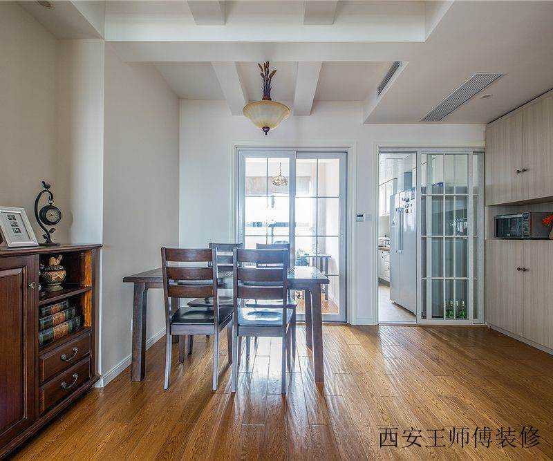 简约美式风格家居餐厅隔断吊顶效果图