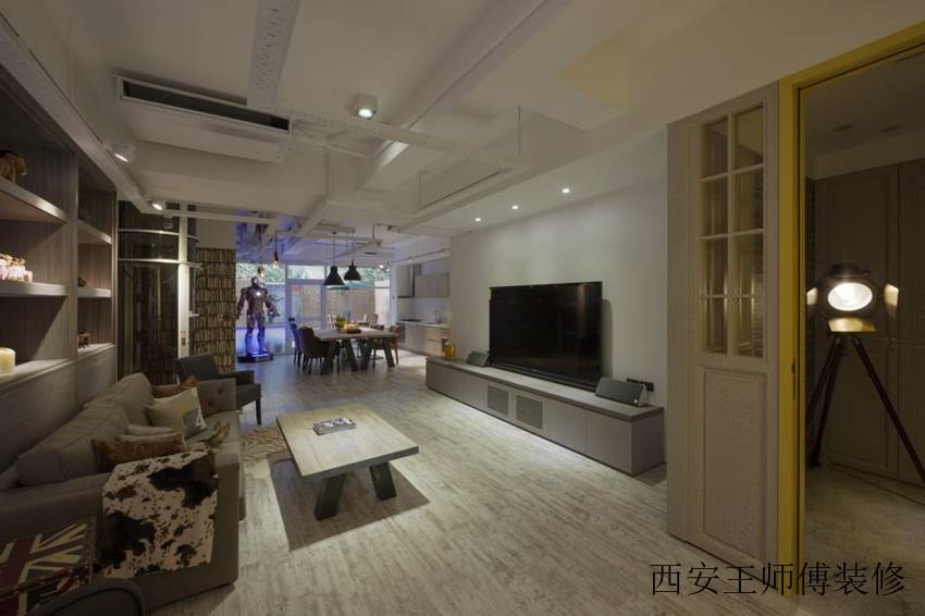 现代轻工业风三居吊顶效果图