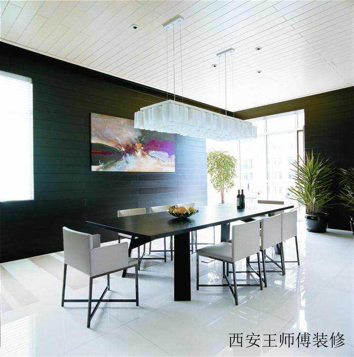 黑白时尚现代家装餐厅案例图