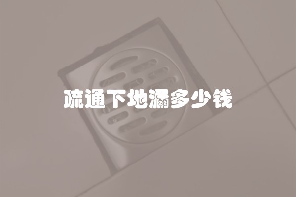 疏通下地漏多少钱 疏通下地漏多少钱