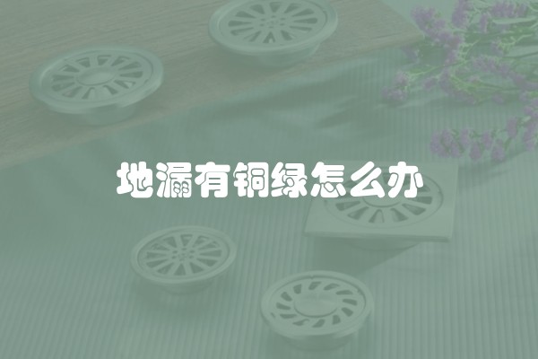 地漏有铜绿怎么办 地漏有铜绿怎么办