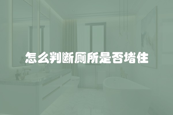 怎么判断厕所是否堵住 怎么判断厕所是否堵住