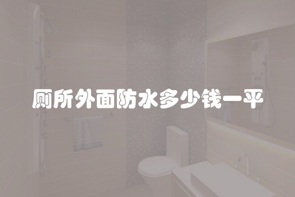 厕所外面防水多少钱一平 厕所外面防水多少钱一平