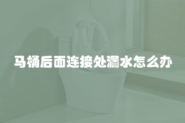 马桶后面连接处漏水怎么办