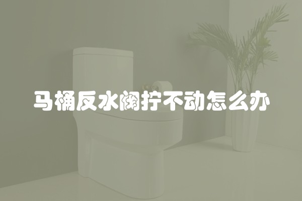 马桶反水阀拧不动怎么办