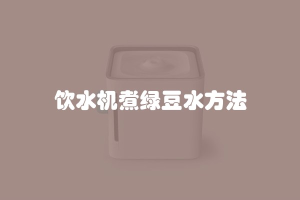 饮水机煮绿豆水方法