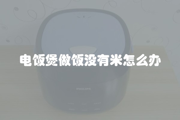 电饭煲做饭没有米怎么办
