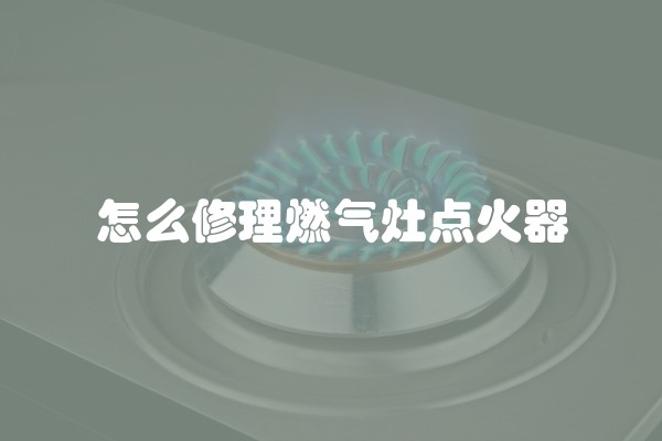 怎么修理燃气灶点火器 怎么修理燃气灶点火器
