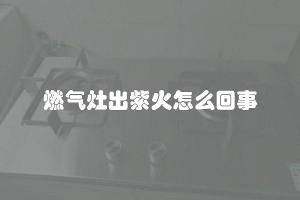 燃气灶出紫火怎么回事