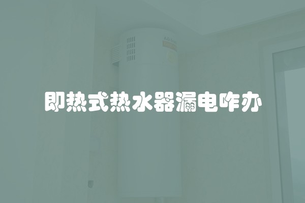 即热式热水器漏电咋办
