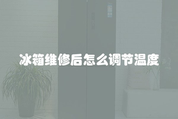 冰箱维修后怎么调节温度