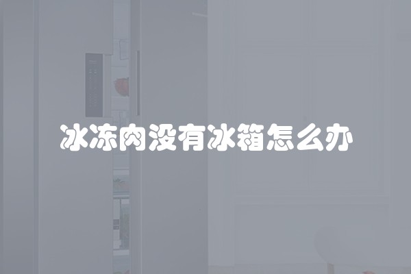 冰冻肉没有冰箱怎么办